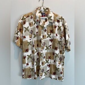 QUICKSILVER - Hawaiian style retro print button down shirt